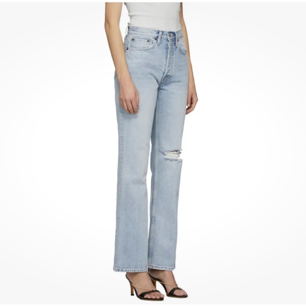Re/Done New 70s Bootcut Jean Pant In Light Worn Blue Denim High Waist Sz 30